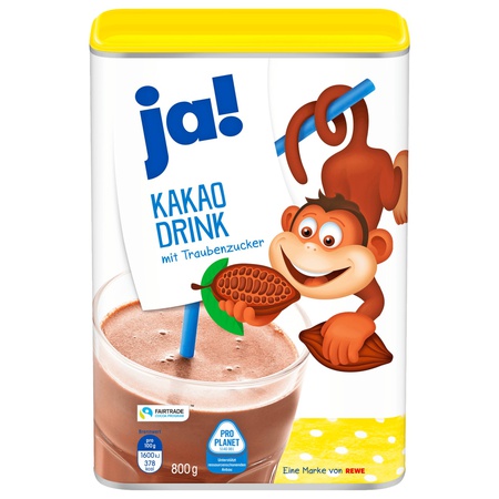 Ja! Kakaopulver Instant 800g (Kakohaltiges Getränkepulver)