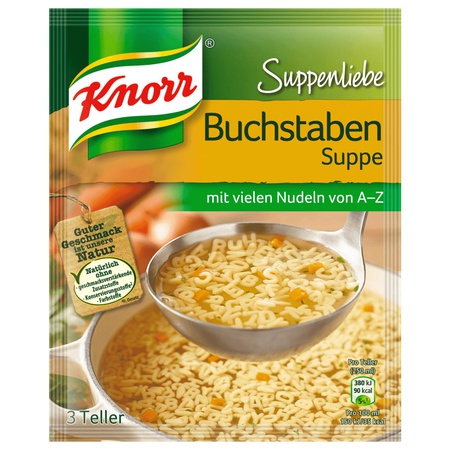 Knorr Suppenliebe Buchstaben Suppe 3 Teller