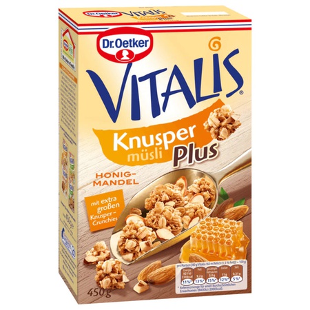 Vitalis Knuspermüsli Plus Honig Mandel 450gr