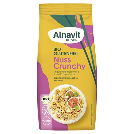 Alnavit Bio Nuss Crunchy glutenfrei 300g - Glutenfreies Müsli mit Buchweizenflocken