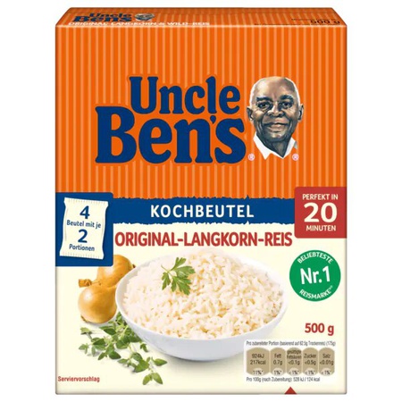 Uncle Ben's Spitzen-Langkorn-Reis im Beutel 20 Minuten 4x125g