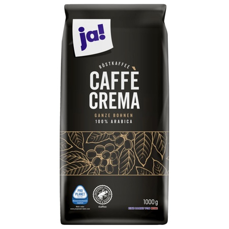 ja! Caffè Crema Ganze Bohnen 100% Arabica 1kg - Röstkaffee