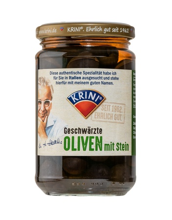 Krini Schwarze Oliven mit Stein 314ml