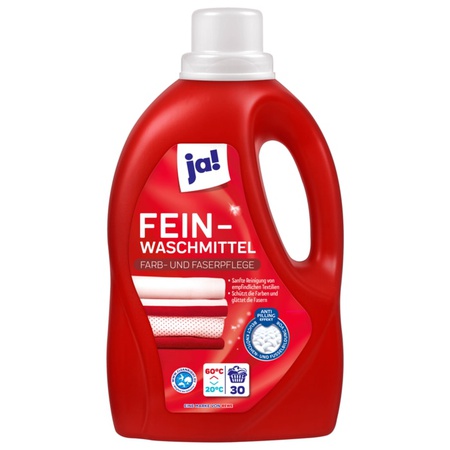 ja! Fein-Waschmittel Farb Faserpflege 1,5l, 30WL