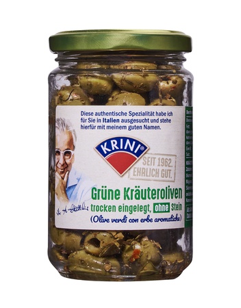 Krini Grüne Kräuteroliven ohne Stein 314ml