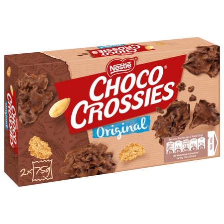 Nestlé Choco Crossies Original 2x75g (Knusperpralinen mit Schoko, Cornflakes und Mandeln)