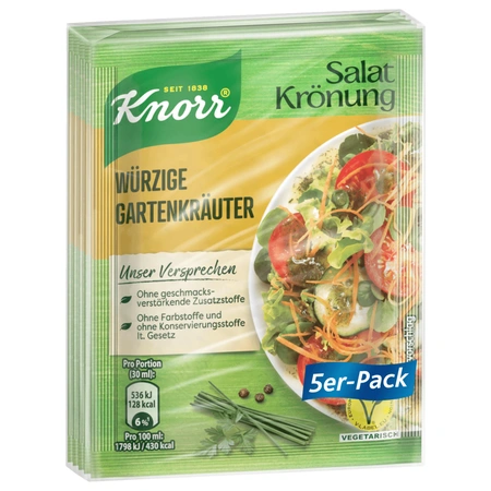 Knorr Salatkrönung Gartenkräuter 40g - würzig 5er Pack