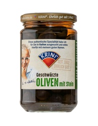 Krini Schwarze Oliven mit Stein 314ml