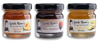 Greek Mum's Probepack 3x40gr  -  Erdbeer-Schokolade, Honigmelone, Aprikose