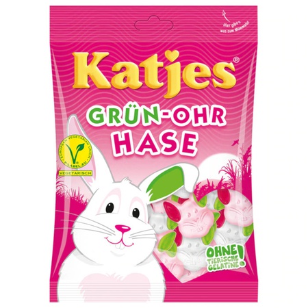 Katjes Grün Ohr Hase 200g (Schaumzucker mit Fruchtgummi - Vegetarisch)